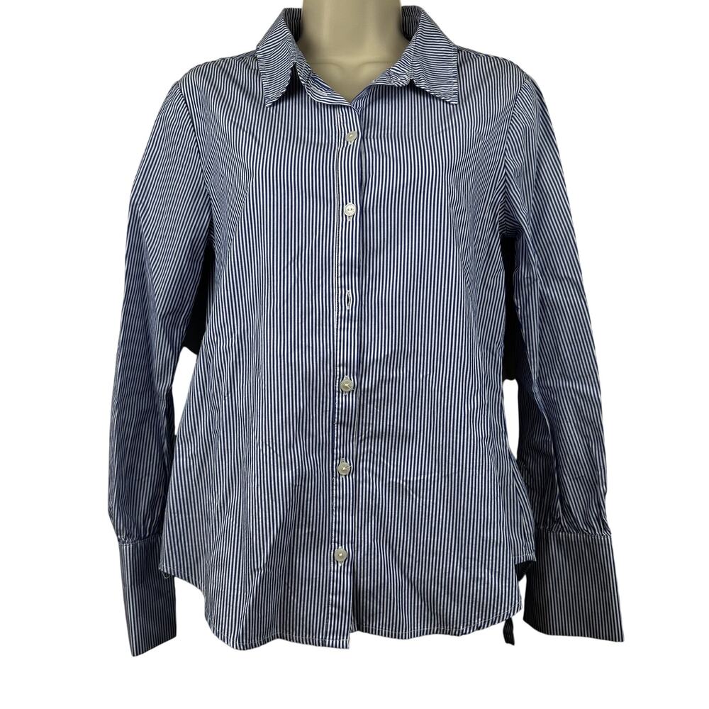 NEW Sanctuary Evereve Sorrel Tie Back Shirt Blouse Striped Nautical Blue XS - Picture 3 of 12